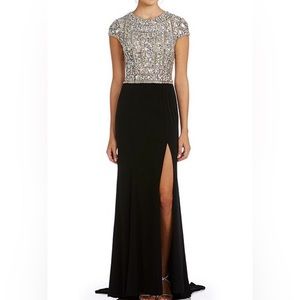 Black tie gown with iredescent gems